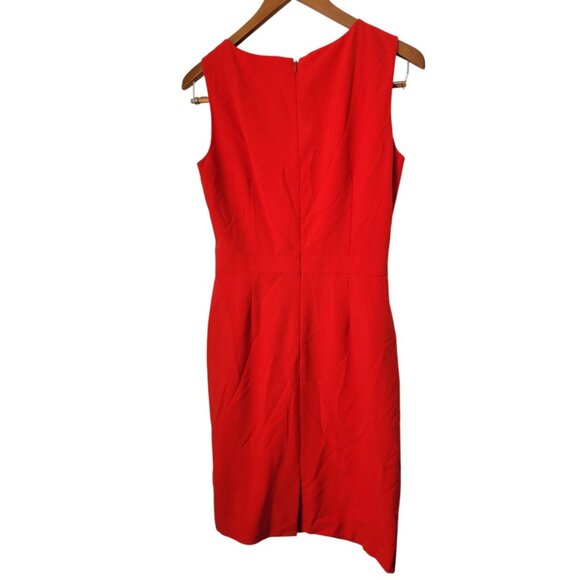 Women's Red Sleeveless Tahari Arthur Levine 6 Dress Office - Picture 3 of 3